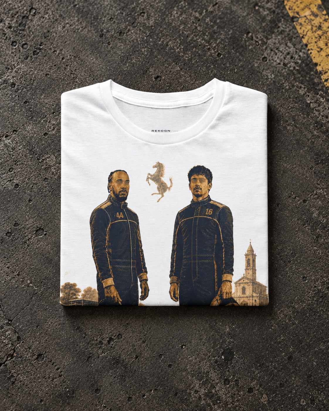 Racing Legends Portrait T‑Shirt — REKOGN, nouveau mockup